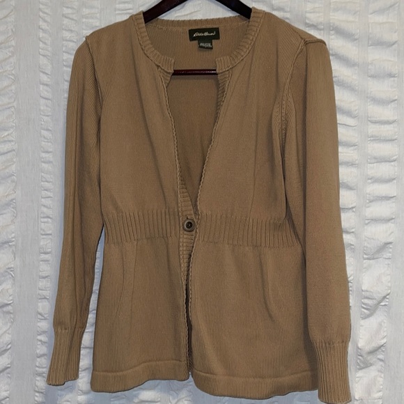 Eddie Bauer Tan Knit Cardigan - Picture 1 of 6